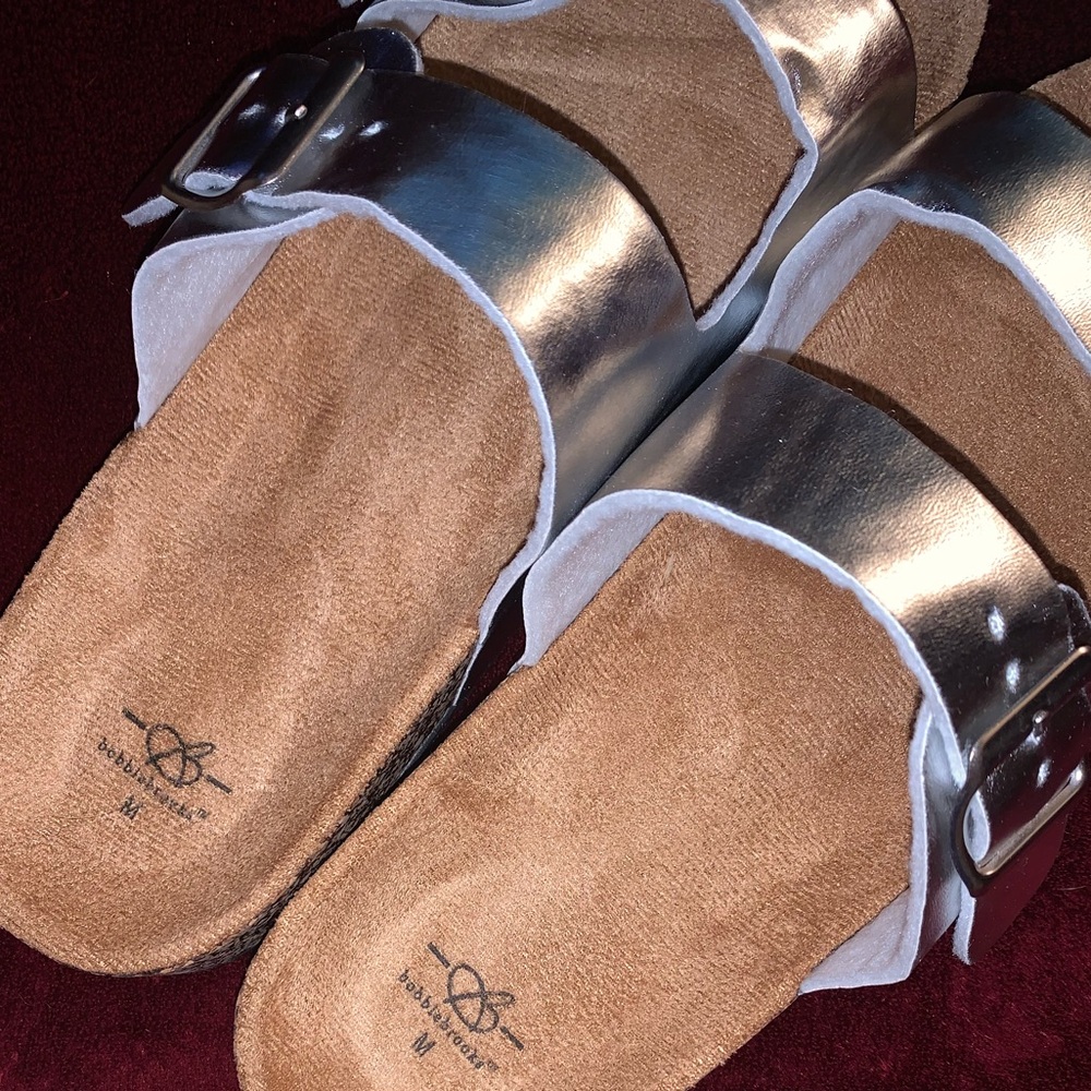 Bobbie Brooks Silver and Tan Sandals
